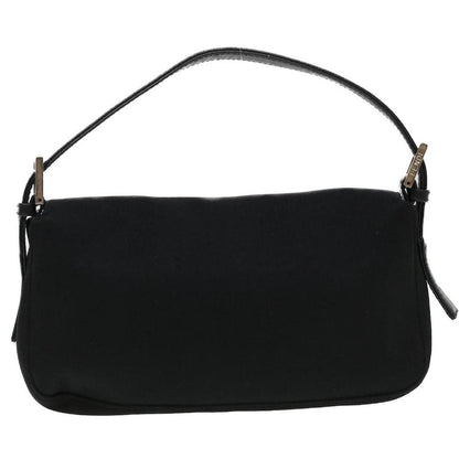 Fendi Black Cloth Baguette Bag