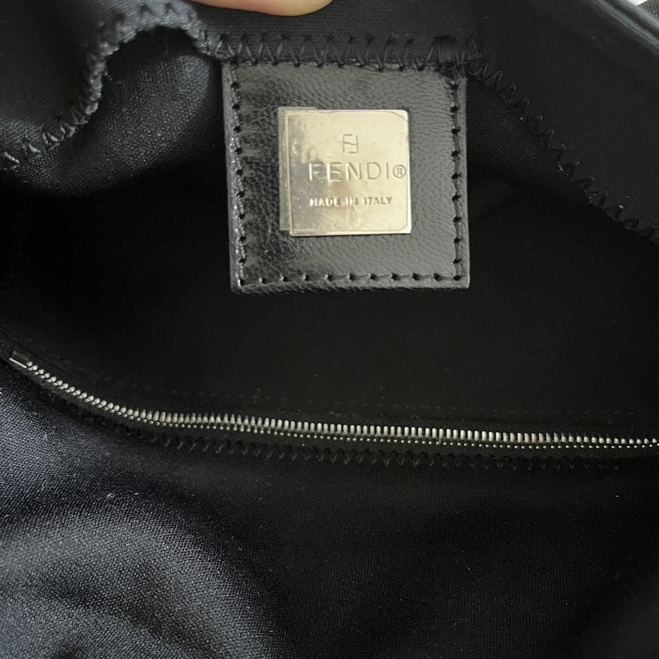 Fendi Black Cloth Baguette Bag